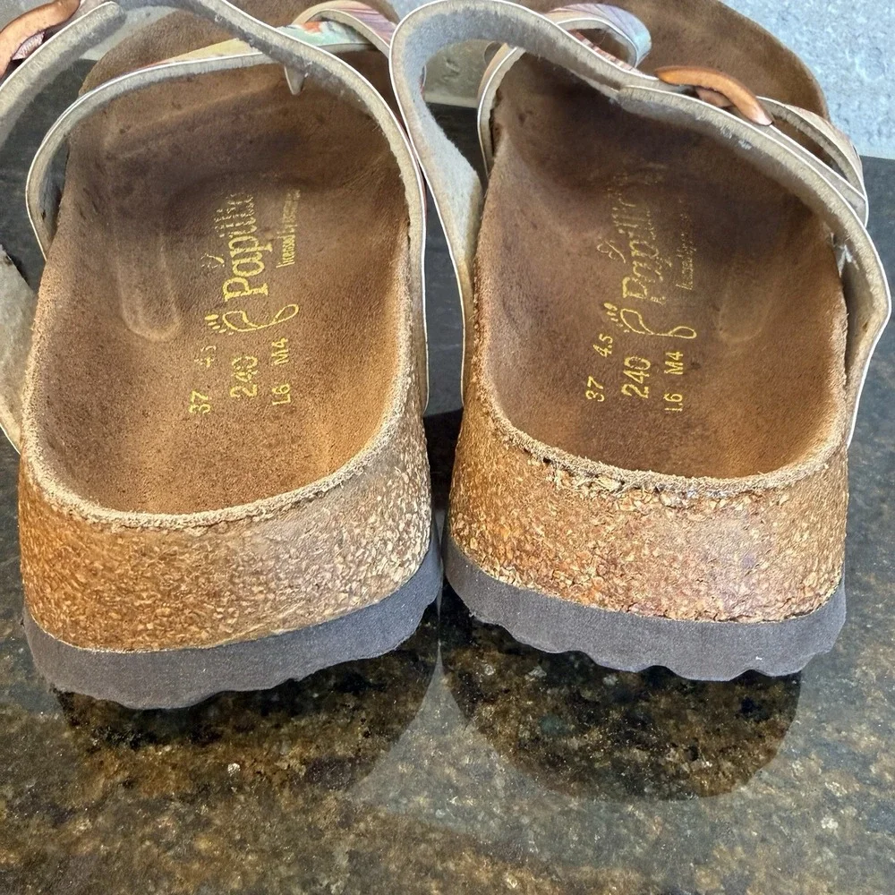 Papillio Birkenstock Tabora Multicolor Leather Sandals Women's 37 US 6